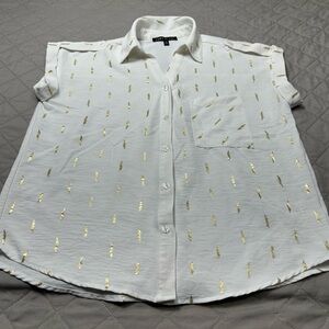 White and Gold Women's Top